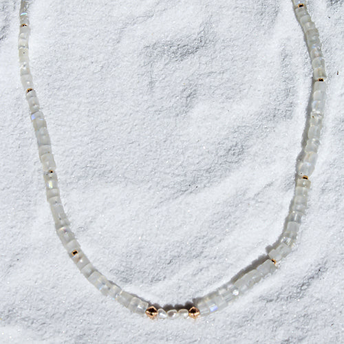 TEMPLE NECKLACE: Moonstone & Pearl - GOLD