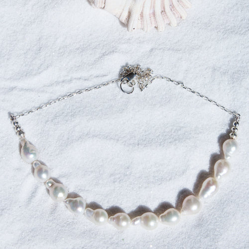 SIREN NECKLACE: Baroque Pearls- SILVER