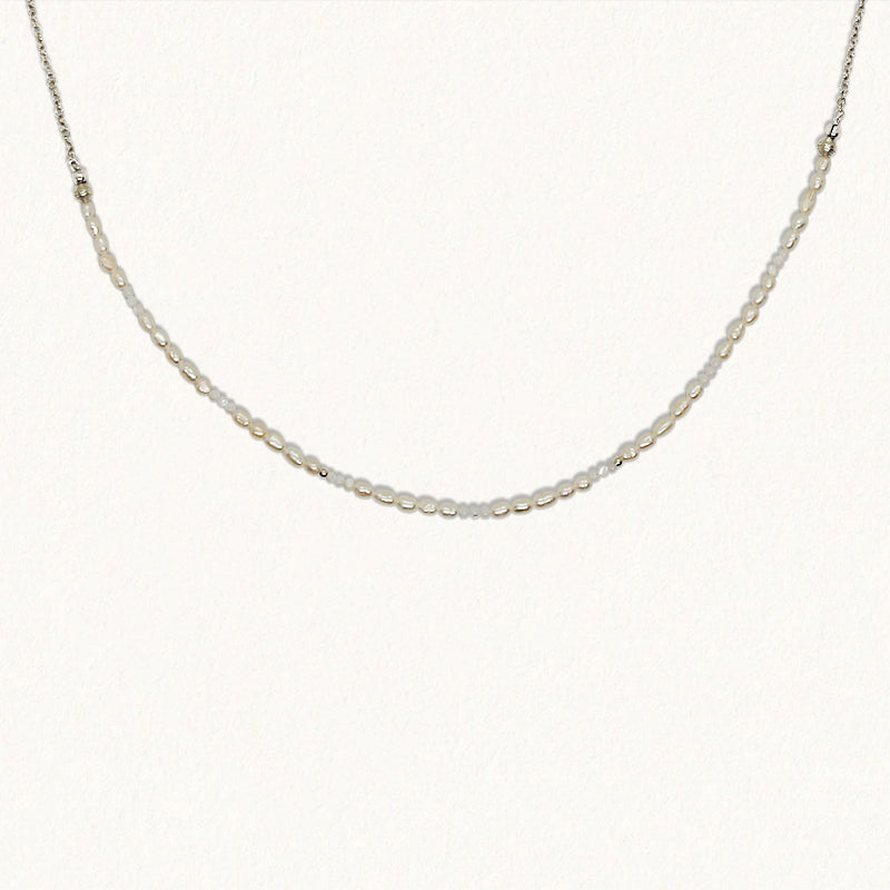 INAYA NECKLACE: Pearl - SILVER