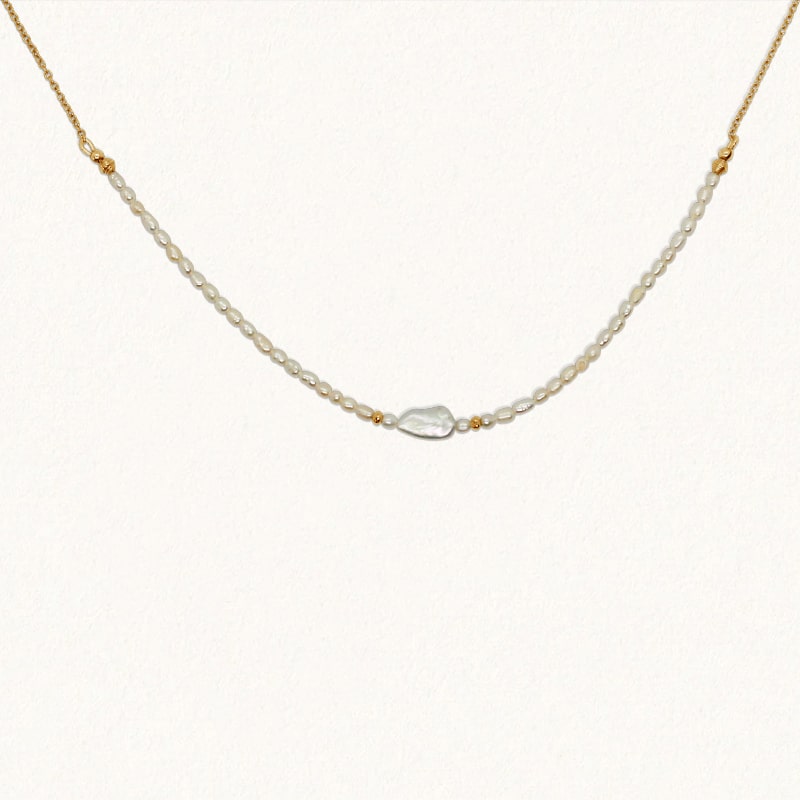 INAYA NECKLACE: Pearl + Biwa - GOLD