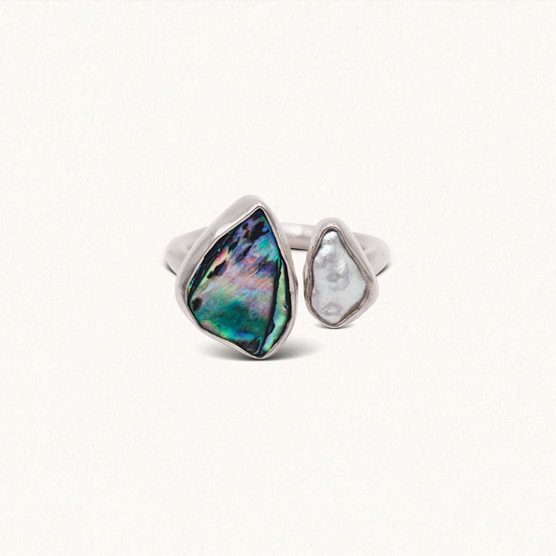 MOONGLADE RING: Pearl & Paua Shell