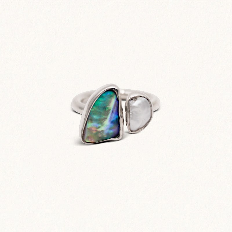 MOONGLADE RING: Pearl & Paua Shell