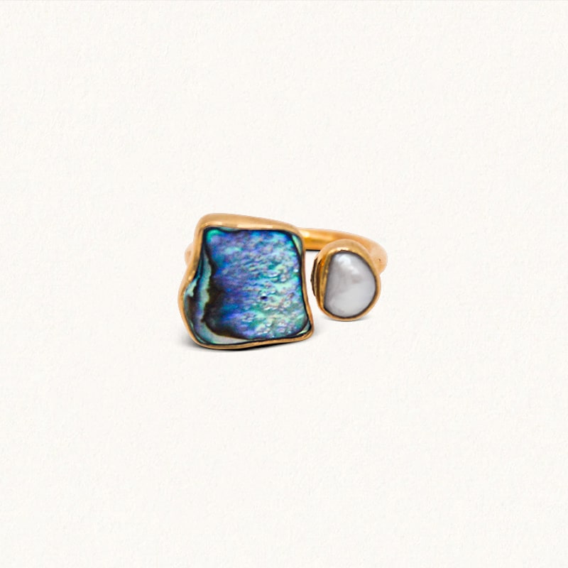 MOONGLADE RING: Pearl & Paua Shell