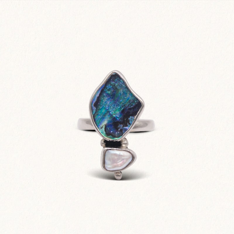 YEMAYA RING: Pearl & Paua Shell