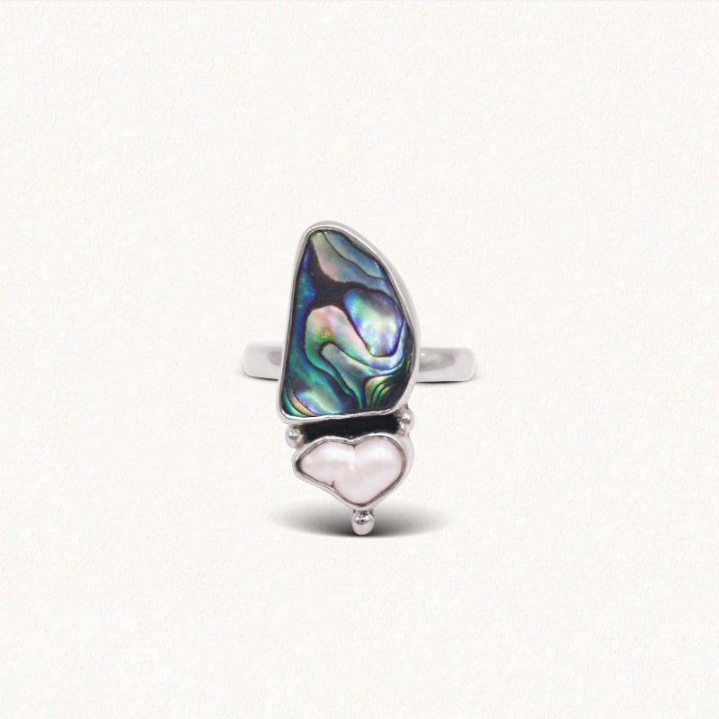 YEMAYA RING: Pearl & Paua Shell
