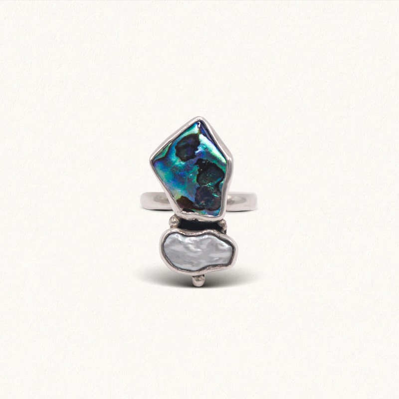 YEMAYA RING: Pearl & Paua Shell