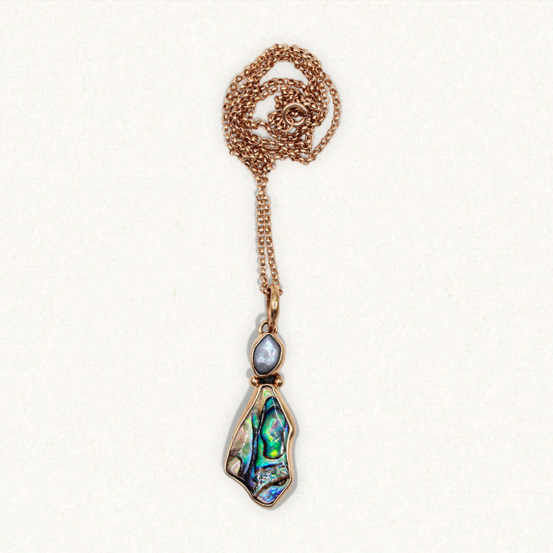 YEMAYA NECKPIECE: Pearl & Paua Shell