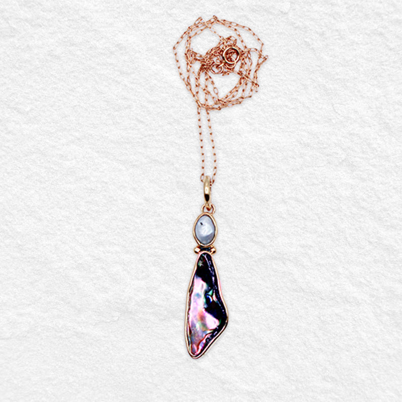 YEMAYA NECKPIECE: Pearl & Paua Shell