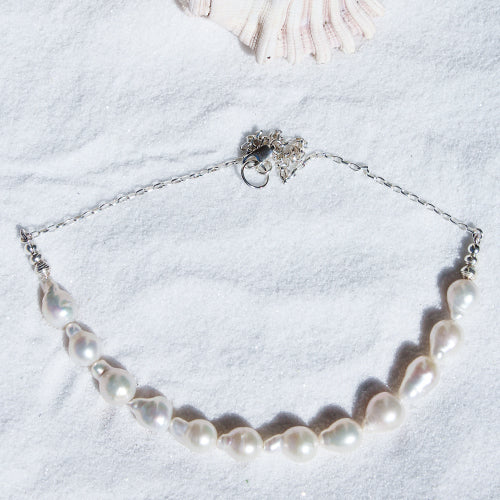 SIREN NECKLACE: Baroque Pearls- SILVER