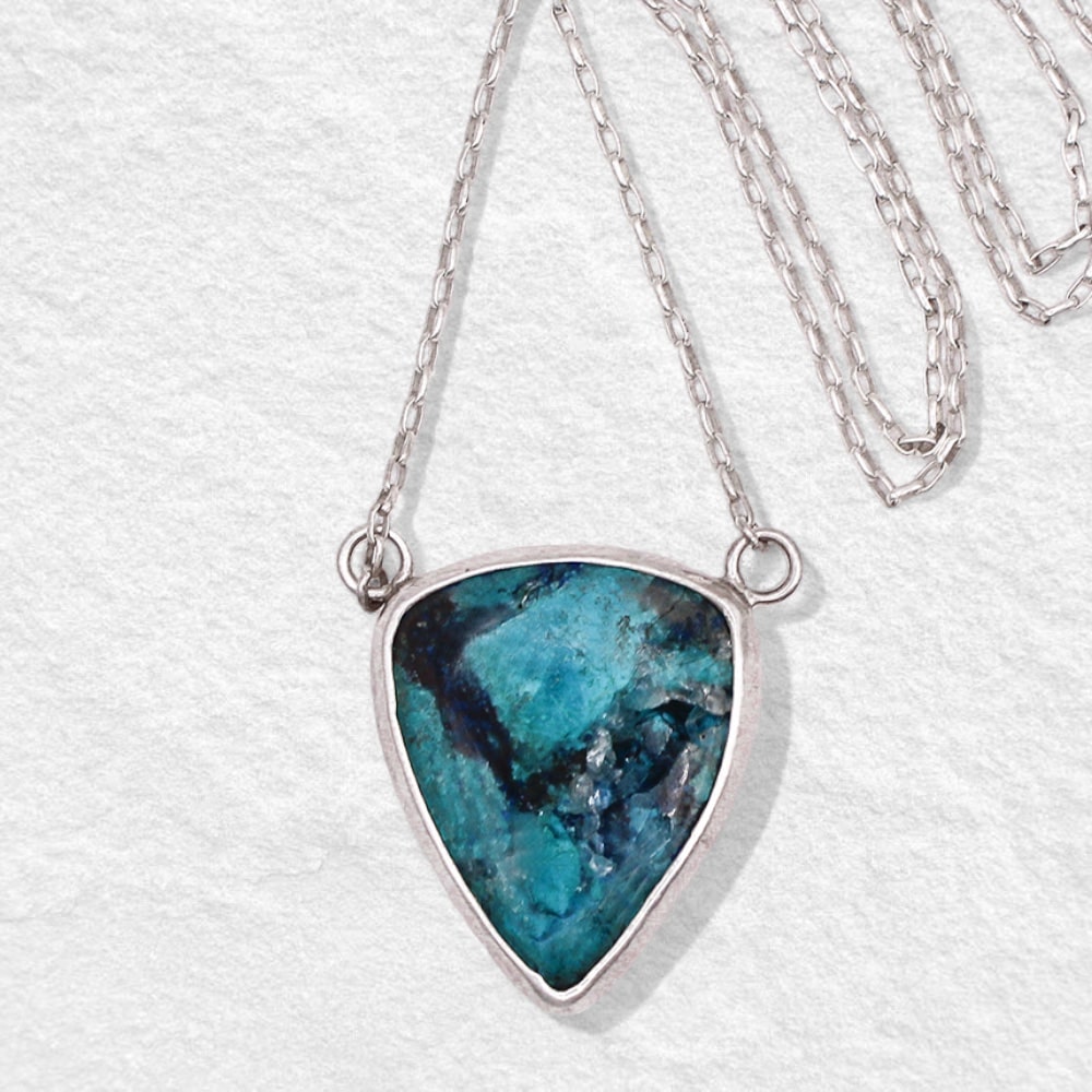 ALCHEMY NECKPIECE: Australian Chrysocolla with Quartz inclusions