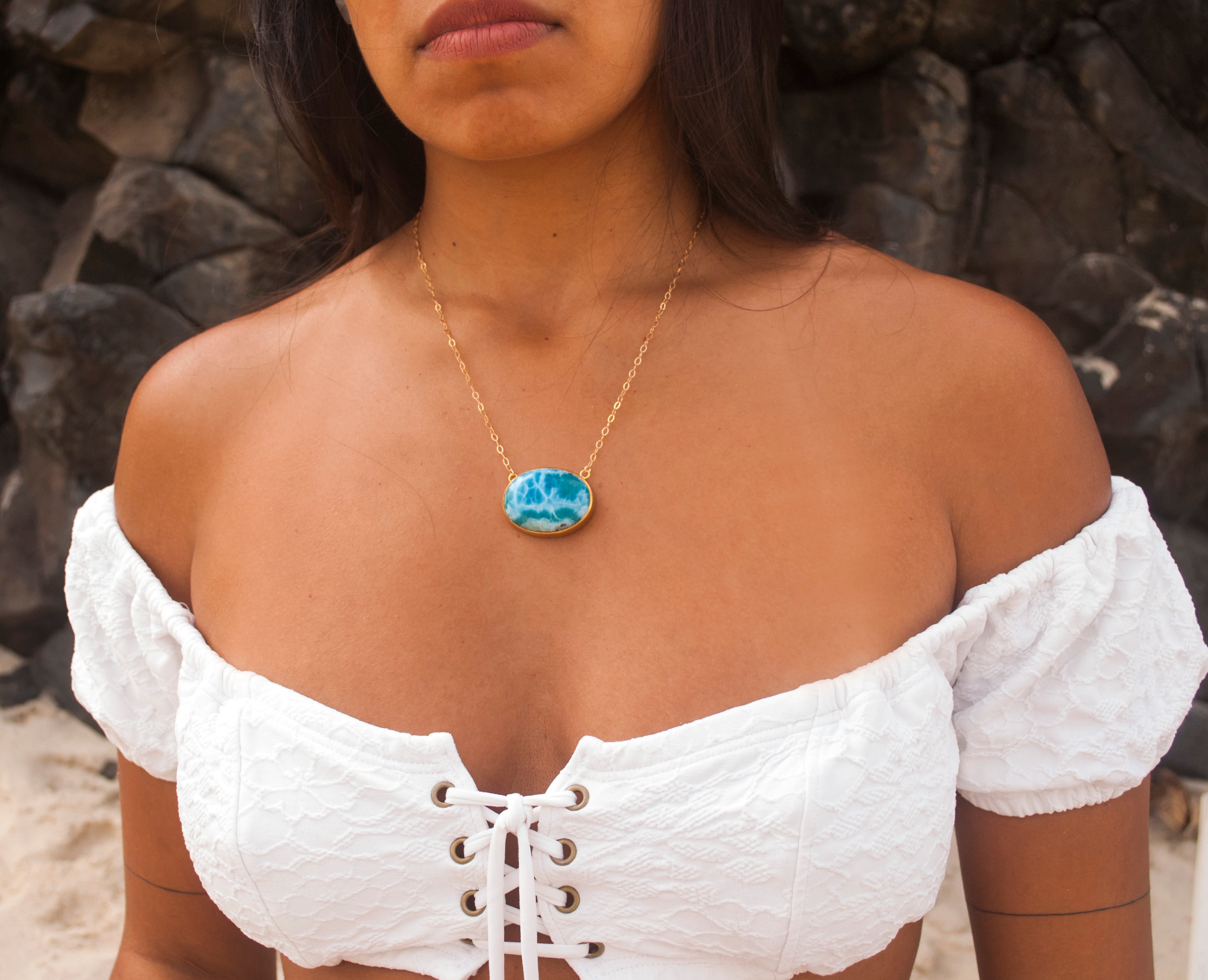 ALCHEMY NECKLACE: Larimar