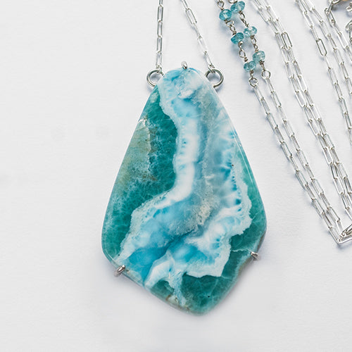 Larimar Slab Necklace