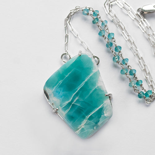 Larimar Slab Necklace