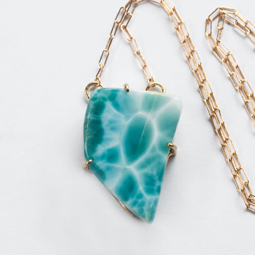 Larimar Slab Necklace