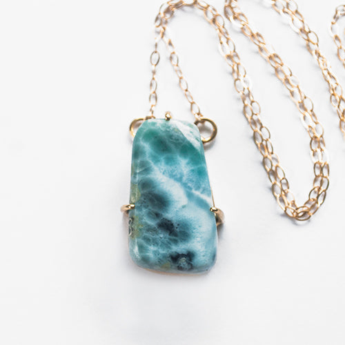Larimar Slab Necklace