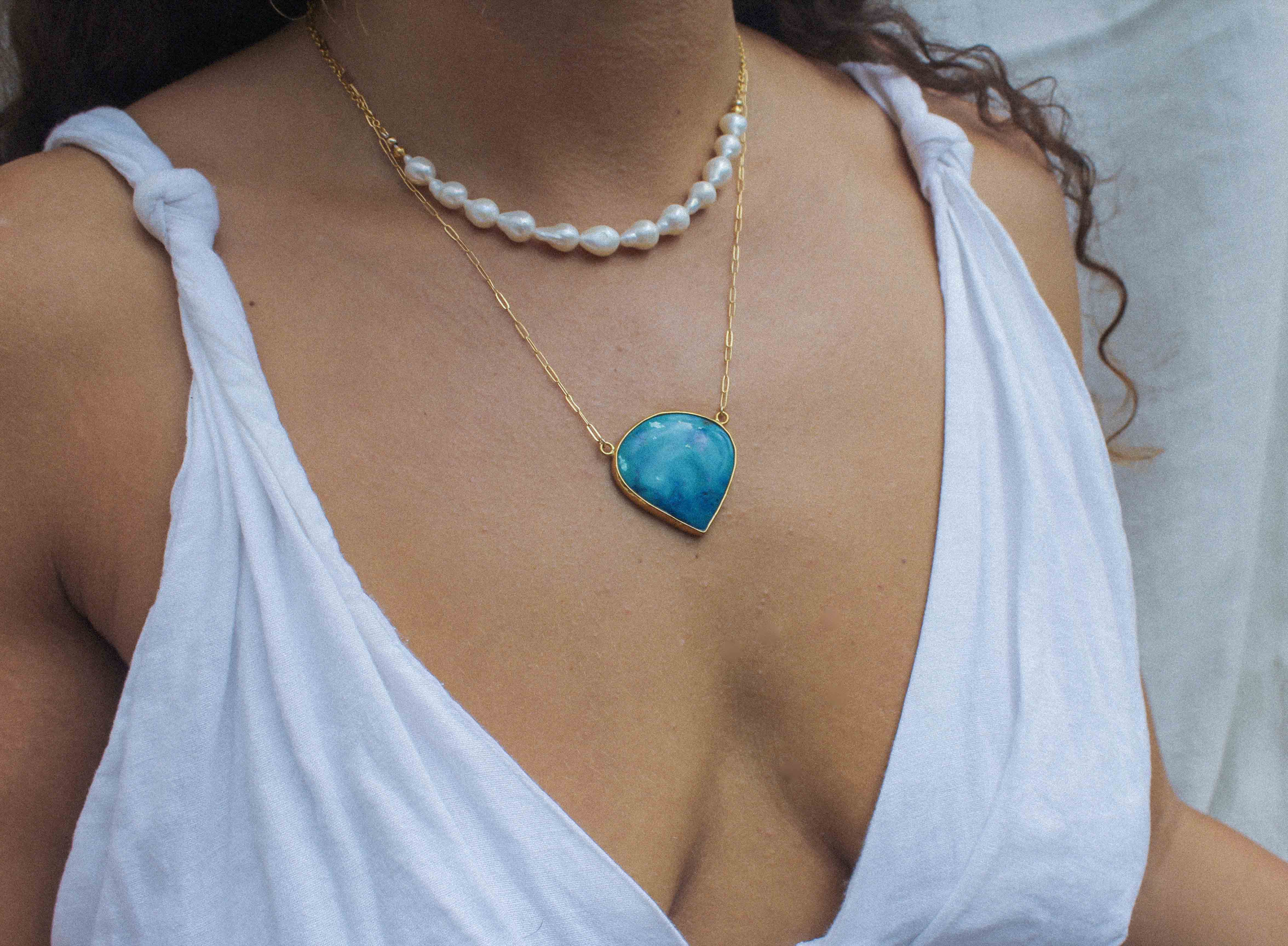 ALCHEMY NECKPIECE: Shattuckite Azurite