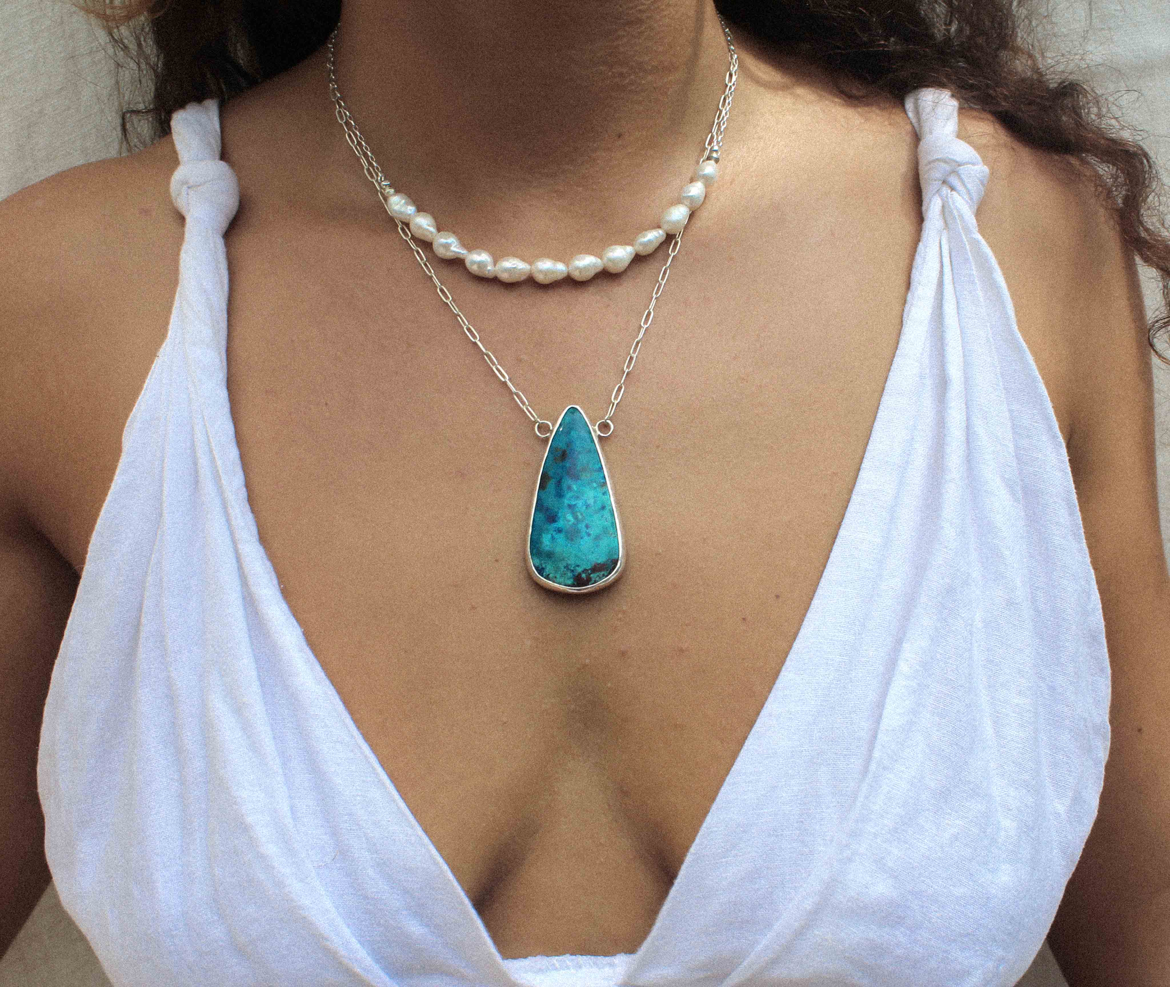 ALCHEMY NECKPIECE: Shattuckite Azurite