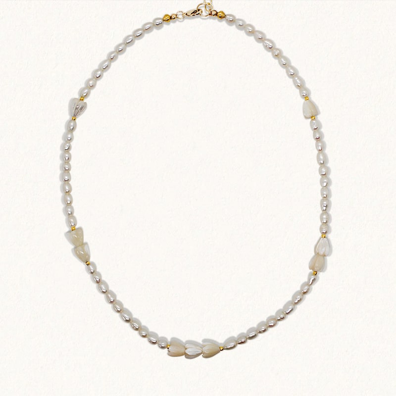 ALOHA NECKLACE: Mother of Pearl & Pearl - GOLD