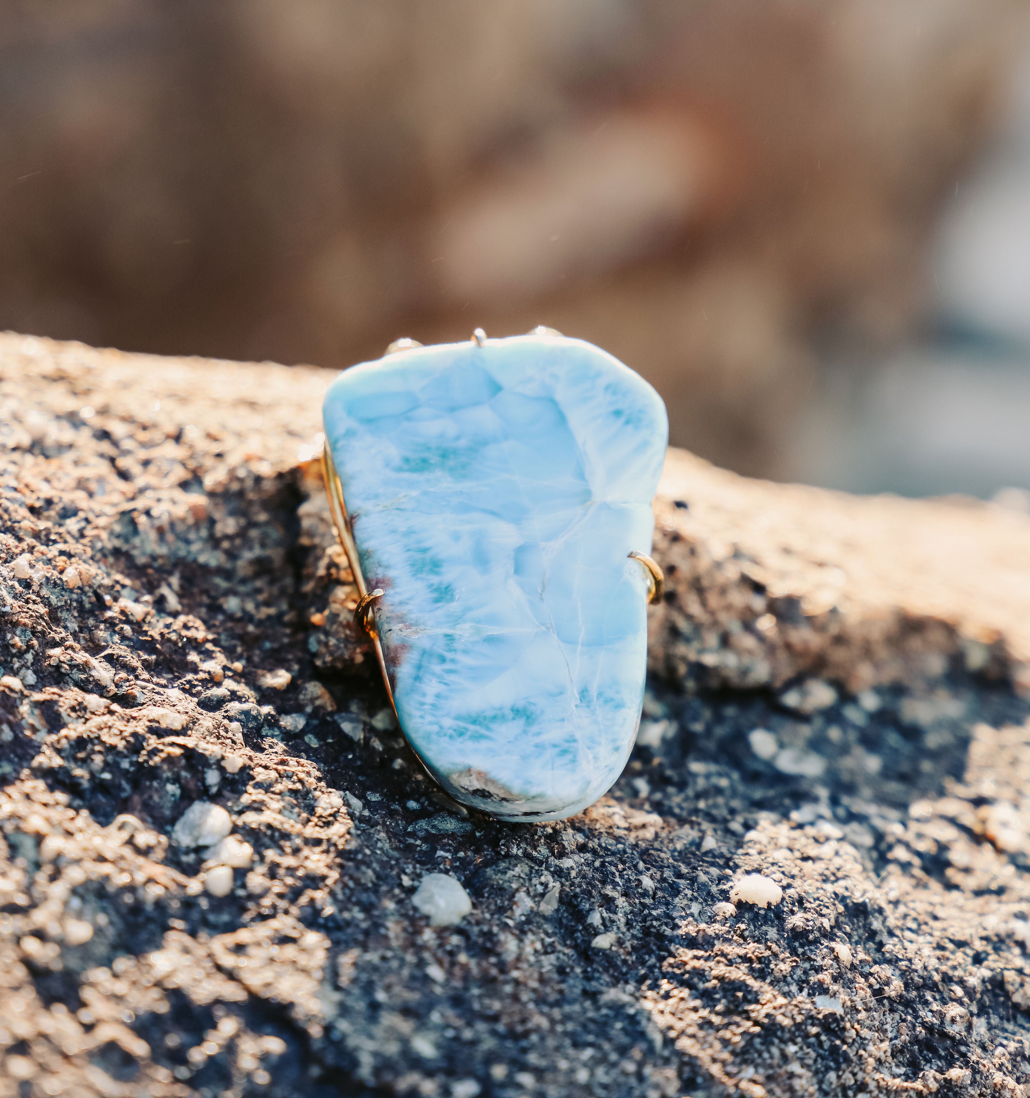 Larimar Slab Necklace