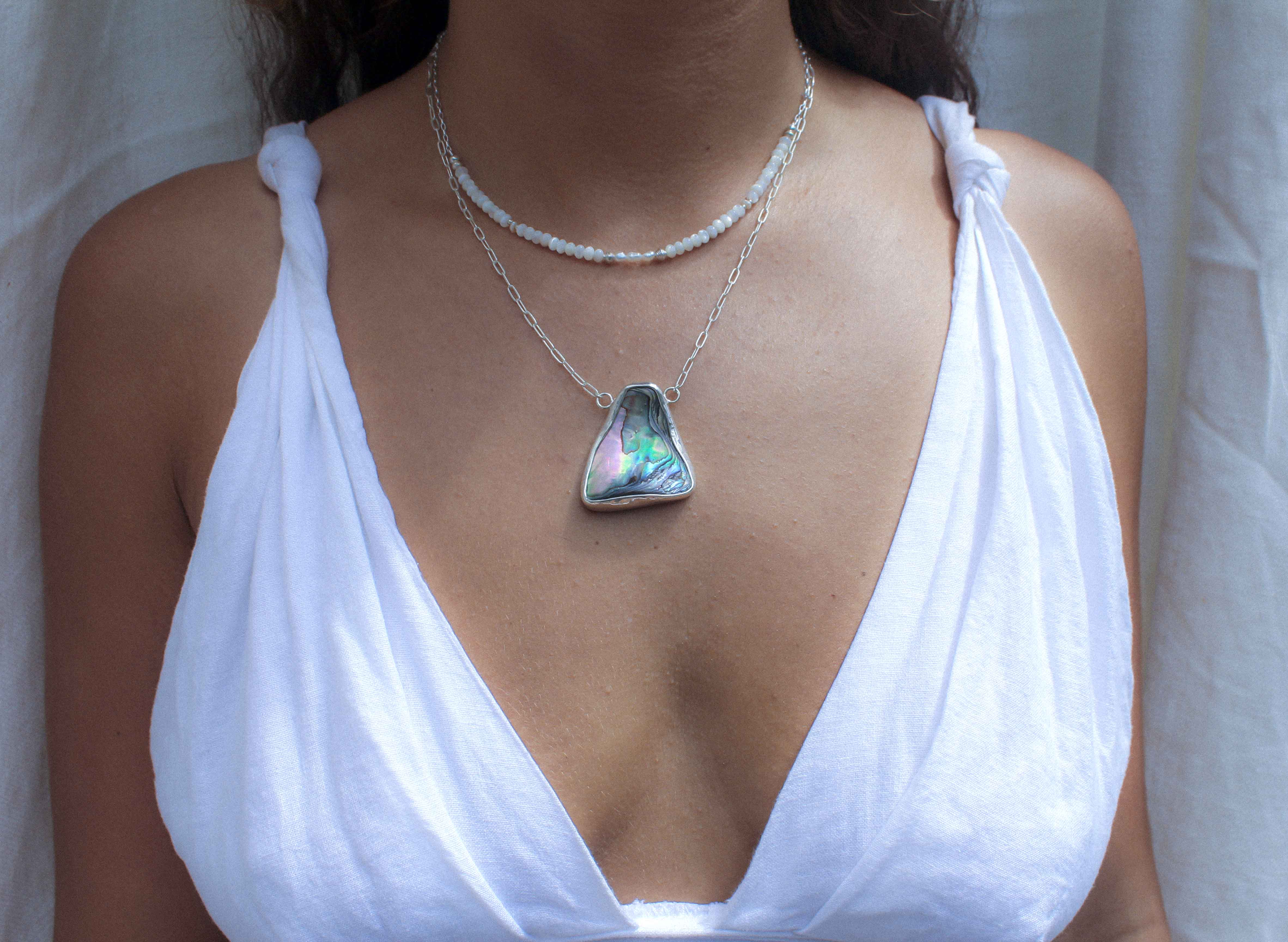 ALCHEMY NECKPIECE: Paua Shell Mermaid Tail