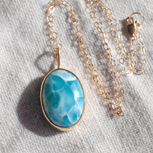 DROPLET NECKLACE: Larimar
