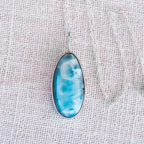 DROPLET NECKLACE: Larimar
