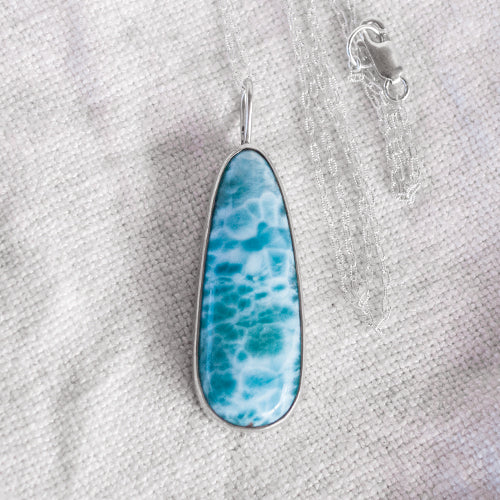 DROPLET NECKLACE: Larimar