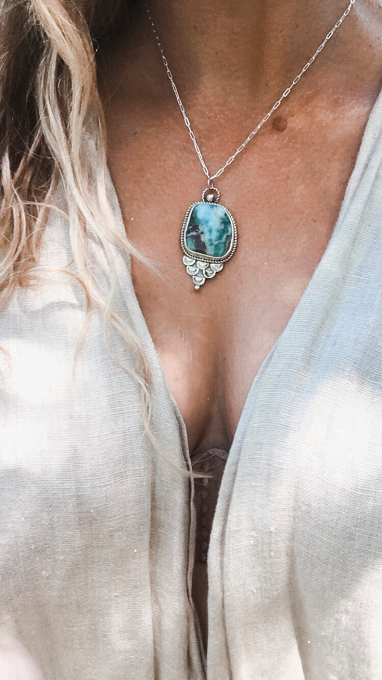 MERMAID JEWEL NECKLACE: Larimar
